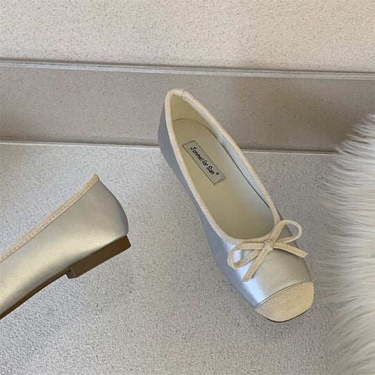 Damen Elegante Ballerinas mit modischem Schleifenakzent und weichem Fußbett EB