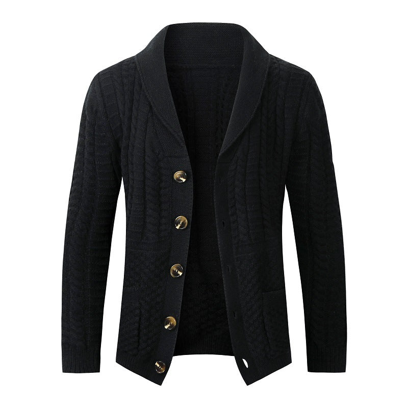 Damen modische Strickjacke mit vielseitigem Zopfdesign EB