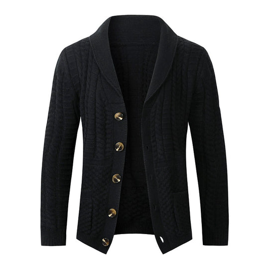 Damen modische Strickjacke mit vielseitigem Zopfdesign EB
