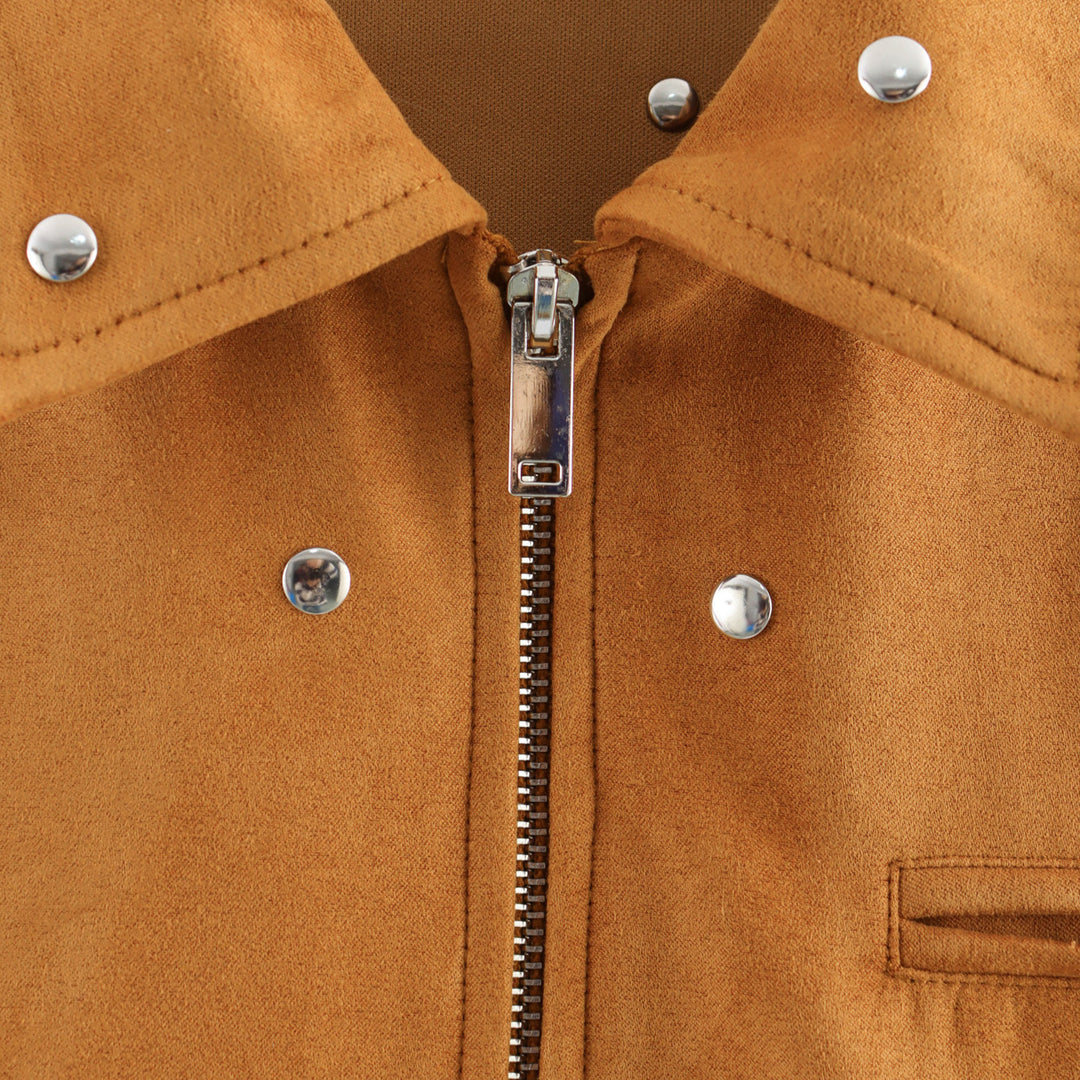 Damen modische Oversized-Jacke mit dekorativen Nieten EB