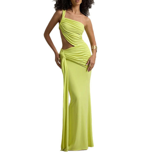 Damen Elegantes Wickelkleid mit asymmetrischem Schnitt und raffiniertem Cut-Out EB