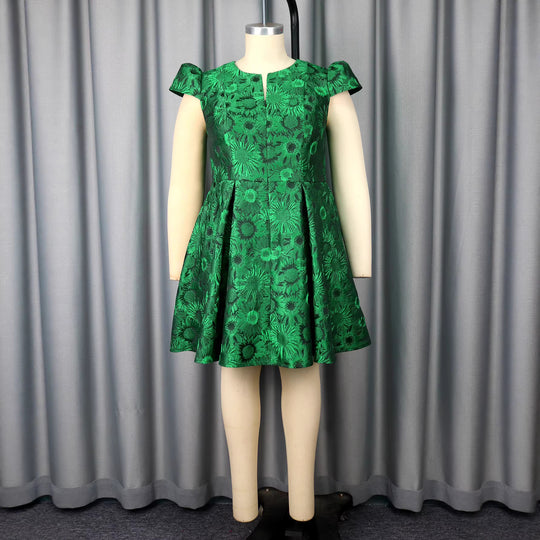 Damen Elegantes A-Linien Kleid mit floralem Muster EB