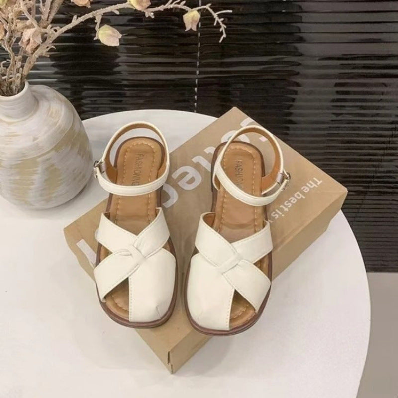Damen Modische Riemchensandalen mit elegantem Kreuz-Design EB