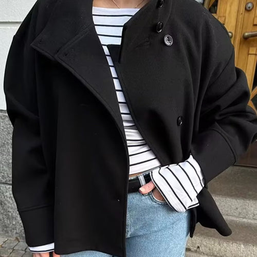 Damen modische Übergangsjacke mit hohem Stehkragen EB