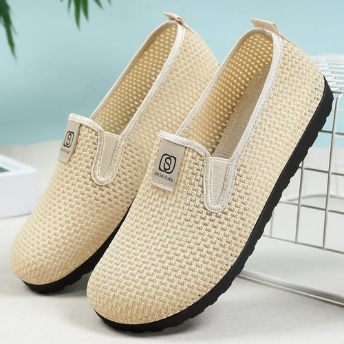 Damen nan atmungsaktiver gestrickter Slipper mit elastischem Einstieg und dämpfender EVA-Laufsohle EB
