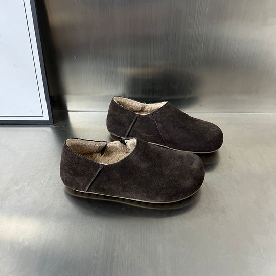 Damen Komfortable Hausschuhe aus weichem Wildleder mit kuscheligem Innenfutter EB