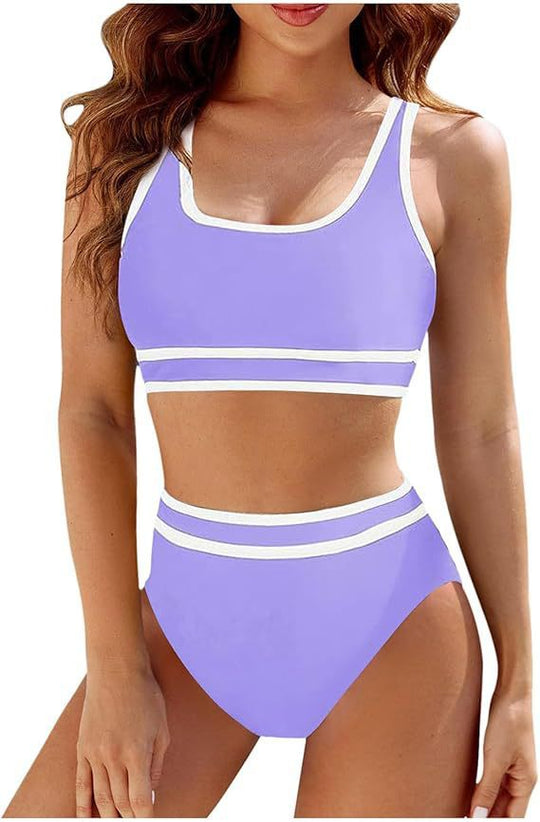 Damen Hochtailliertes Sport-Bikini-Set EB
