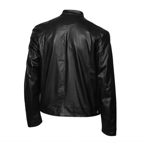 Herren elegante Kunstlederjacke mit modernem Design EB