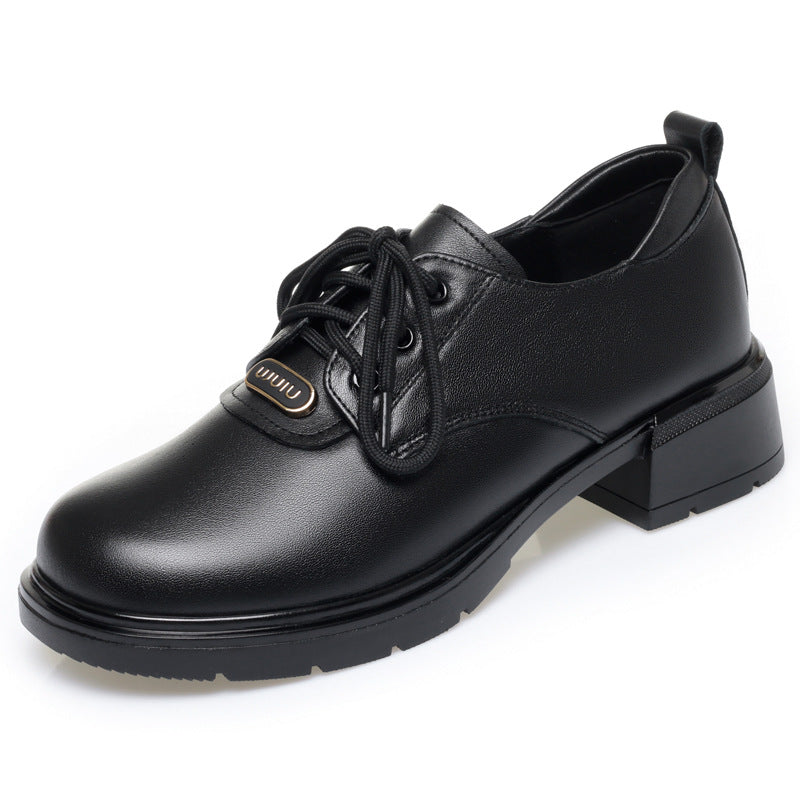 Damen klassische Schnürschuhe mit modernem Blockabsatz EB