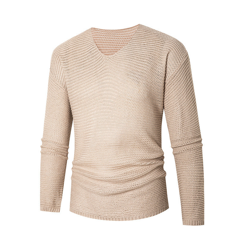 Herren modisches V-Ausschnitt-Strickpullover aus atmungsaktivem Material EB