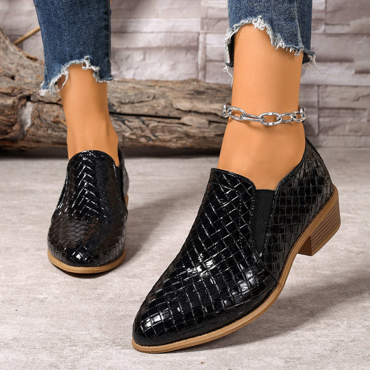 Damen elegante Ankle-Boots mit komfortablem Stretch-Einsatz und modischem Flecht-Design EB