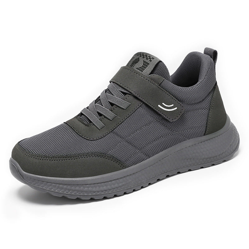 Damen nan leichter Alltag-Walking-Sneaker mit Klettverschluss und elastischer Schnürung, stoßdämpfender EVA-Zwischensohle und gepolstertem Fersenkragen EB