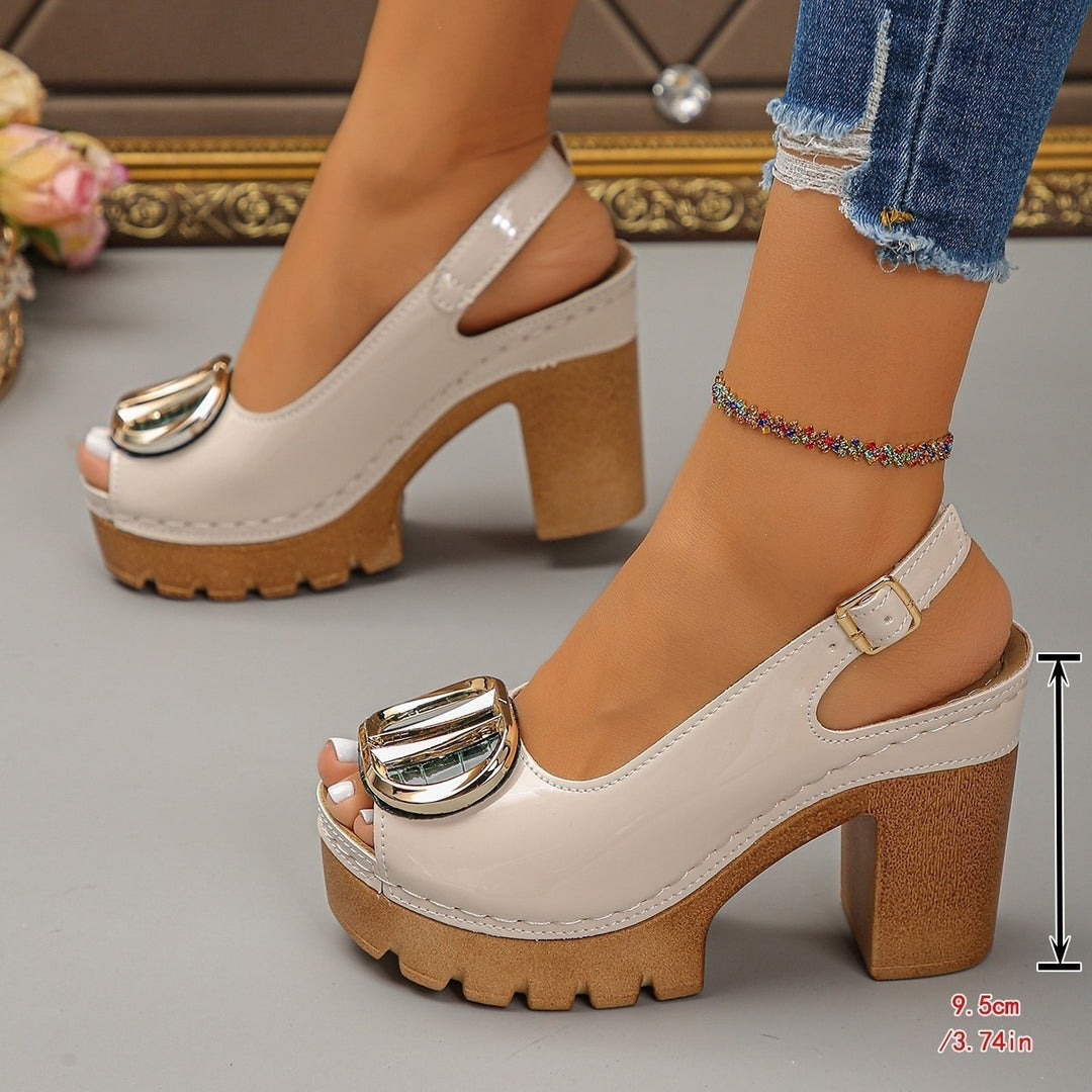 Damen Slingback-Pumps mit glamourösem Schmuckdetail EB