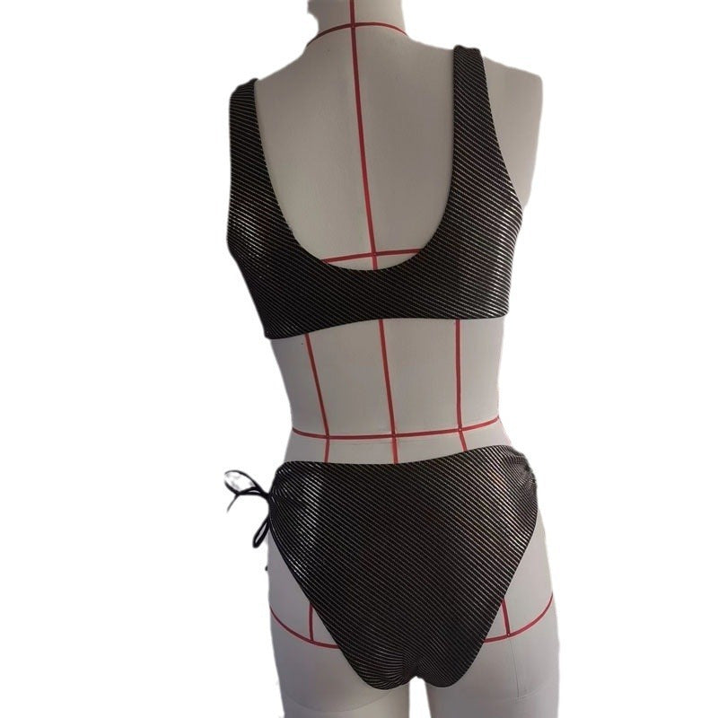 Damen Bandeau-Bikini mit eleganten Raffung und Blumendetail EB