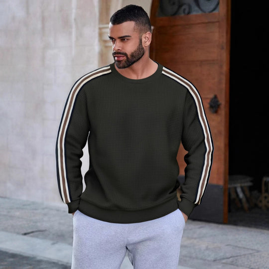 Herren Sportlicher Sweatshirt mit strukturierter Oberfläche und modernen Streifen EB