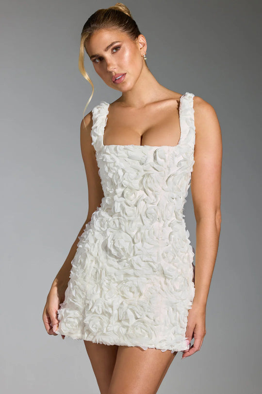 Damen Festliches Minikleid mit floralen Applikationen EB