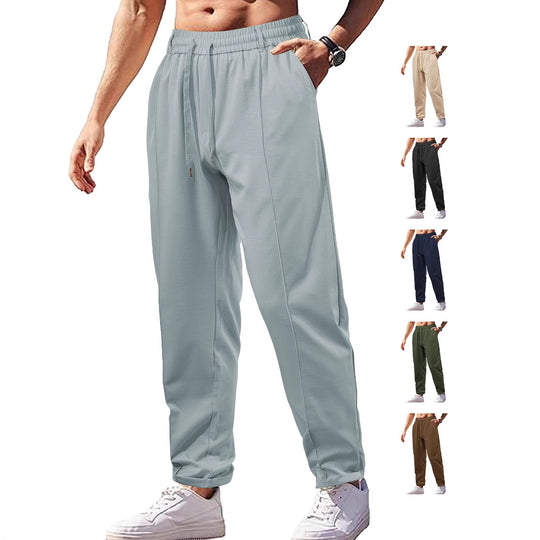 Damen Leichte Relaxhose mit elastischem Bund, geradem Schnitt & aufgesetzter Gesäßtasche EB