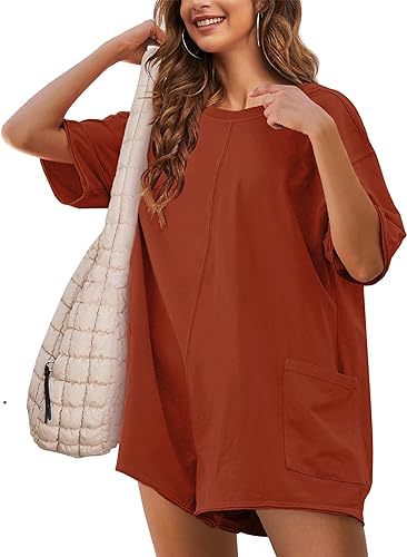Damen Sportliches Oversized T-Shirt Kleid EB