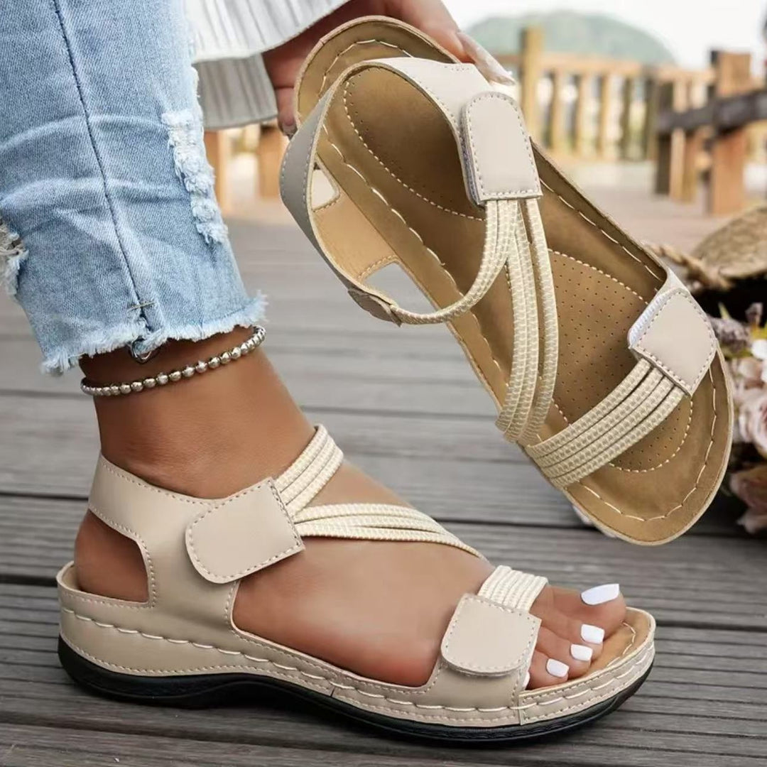 Damen Komfortable Sandalen mit verstellbaren Riemen und ergonomischem Fußbett EB