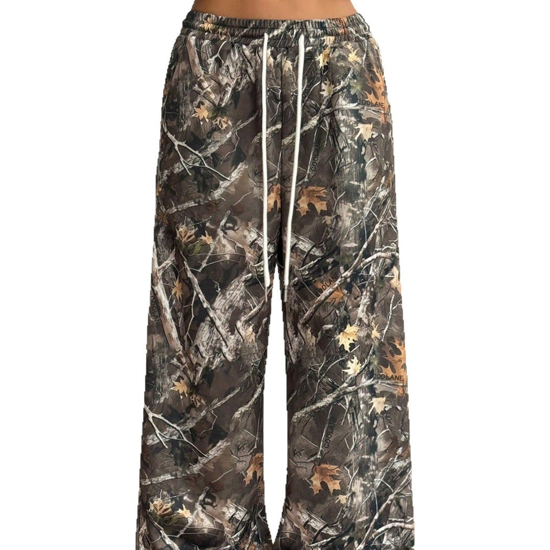 Damen Cargohosen mit hohem Bund und Allover-Muster EB