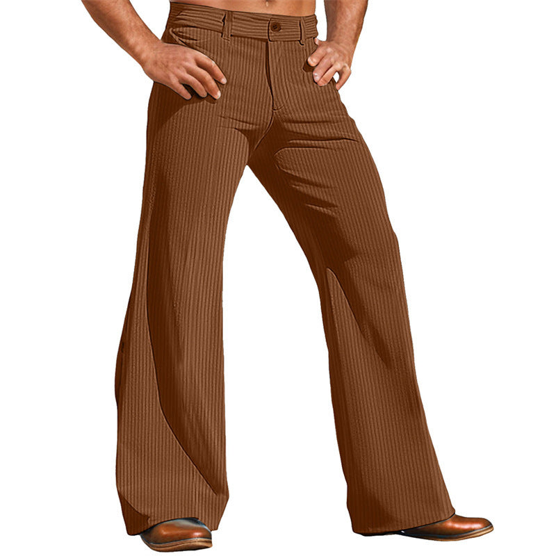 Herren elegante Flared Hose im Vintage-Stil mit Streifenmuster EB