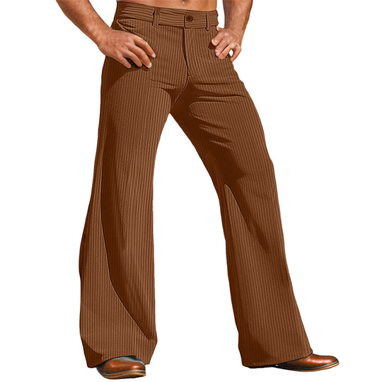 Herren elegante Flared Hose im Vintage-Stil mit Streifenmuster EB