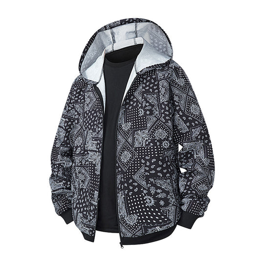 Damen leichte Windbreaker-Jacke mit farbenfrohem Muster und atmungsaktiven Eigenschaften EB