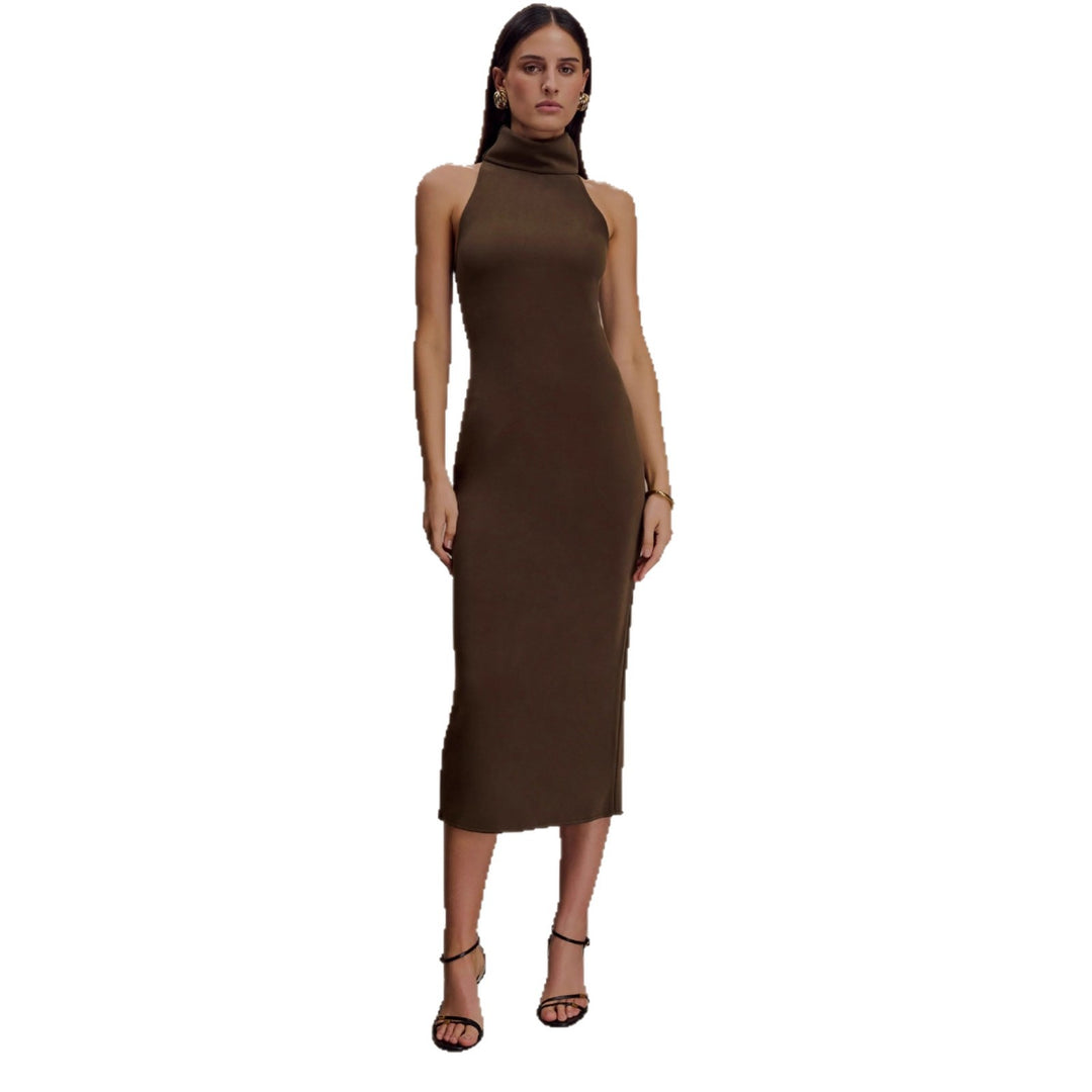Damen Midikleid mit schickem Stehkragen EB