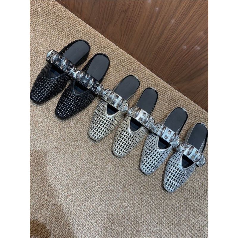 Damen trendige Mules mit modischem Netzdesign und stilvollem Riemen EB