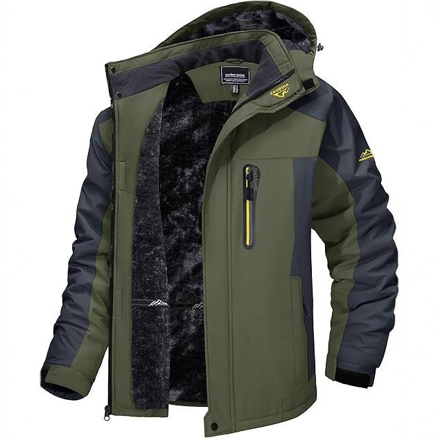 Herren nan wind- und wasserdichte Winter-Skijacke mit abnehmbarer Kapuze Thermofutter und verschweißten Nähten EB