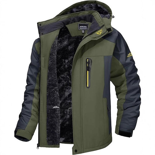 Herren nan wind- und wasserdichte Winter-Skijacke mit abnehmbarer Kapuze Thermofutter und verschweißten Nähten EB