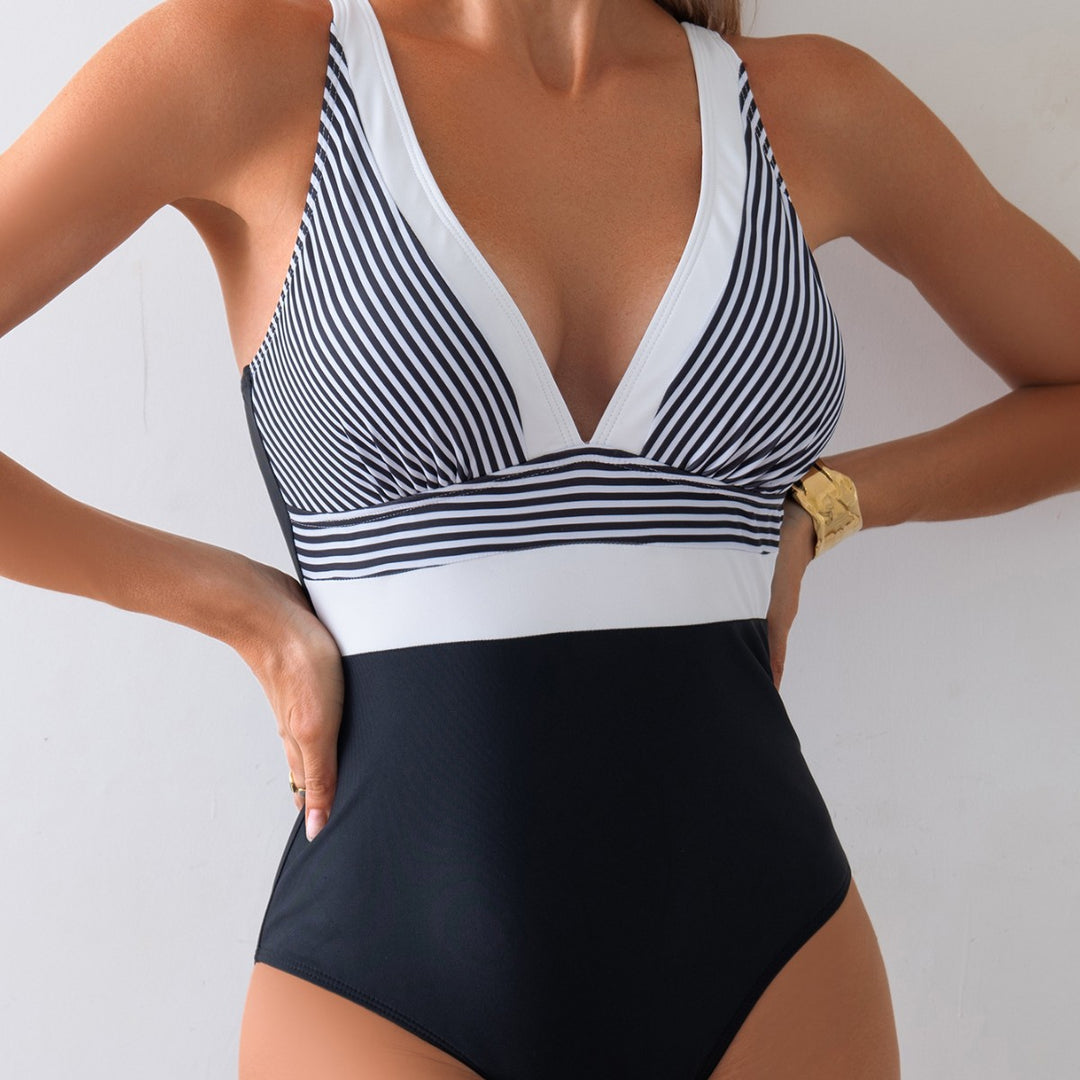 Damen Eleganter Badestrumpf mit tiefem V-Ausschnitt EB
