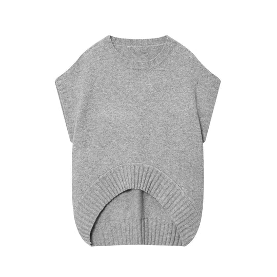 Damen lässiges Stricktop mit asymmetrischem Saum EB