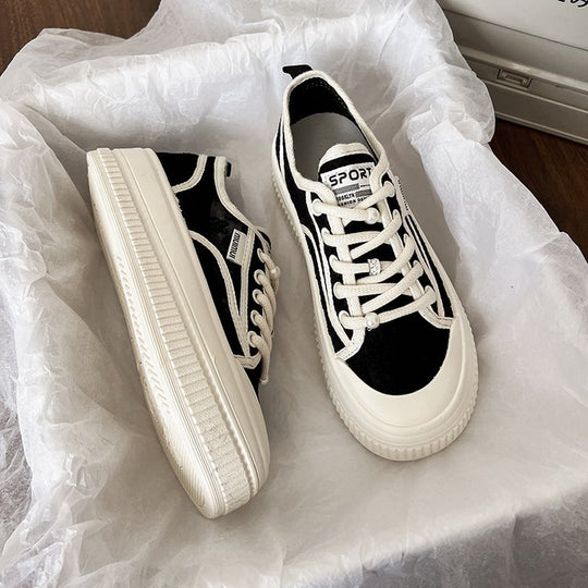 Damen Sneaker mit strapazierfähigem Obermaterial und dicker Laufsohle EB