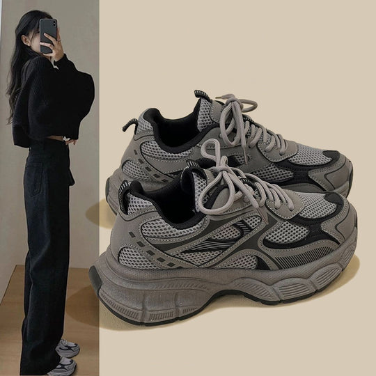 Damen Sportliche Mesh-Sneaker mit dämpfender Sohle und atmungsaktiver Obermaterialstruktur EB