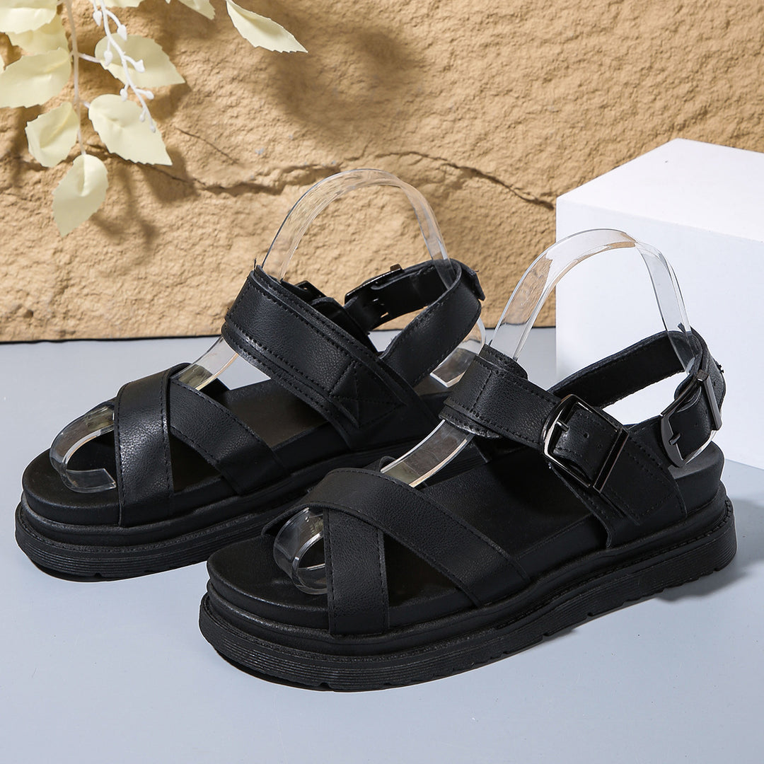 Damen Multicolor Sandalen mit verstellbarem Riemen und rutschfester Sohle EB