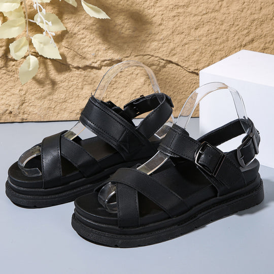Damen Multicolor Sandalen mit verstellbarem Riemen und rutschfester Sohle EB
