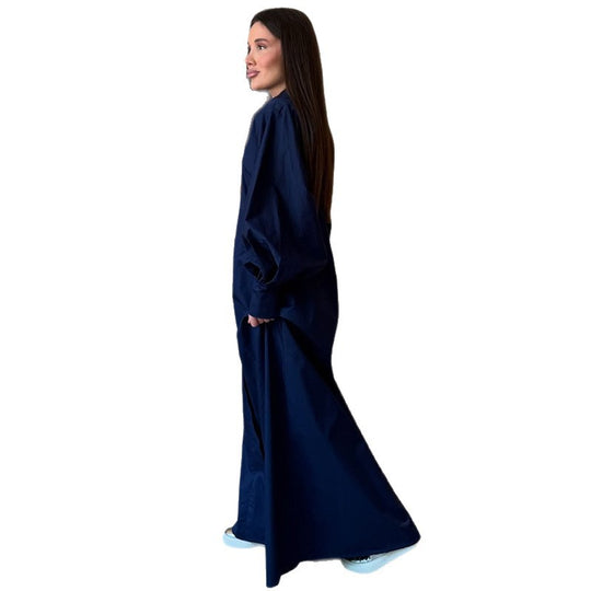 Damen Oversize-Hemdblusenkleid EB
