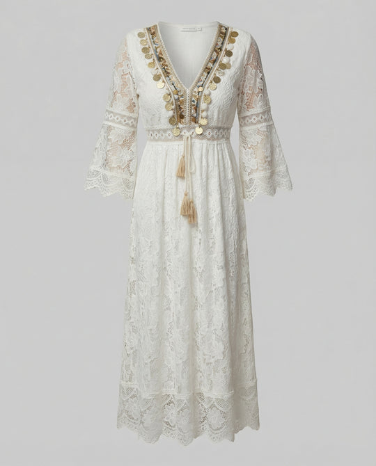 Boho jurk met lange mouwen