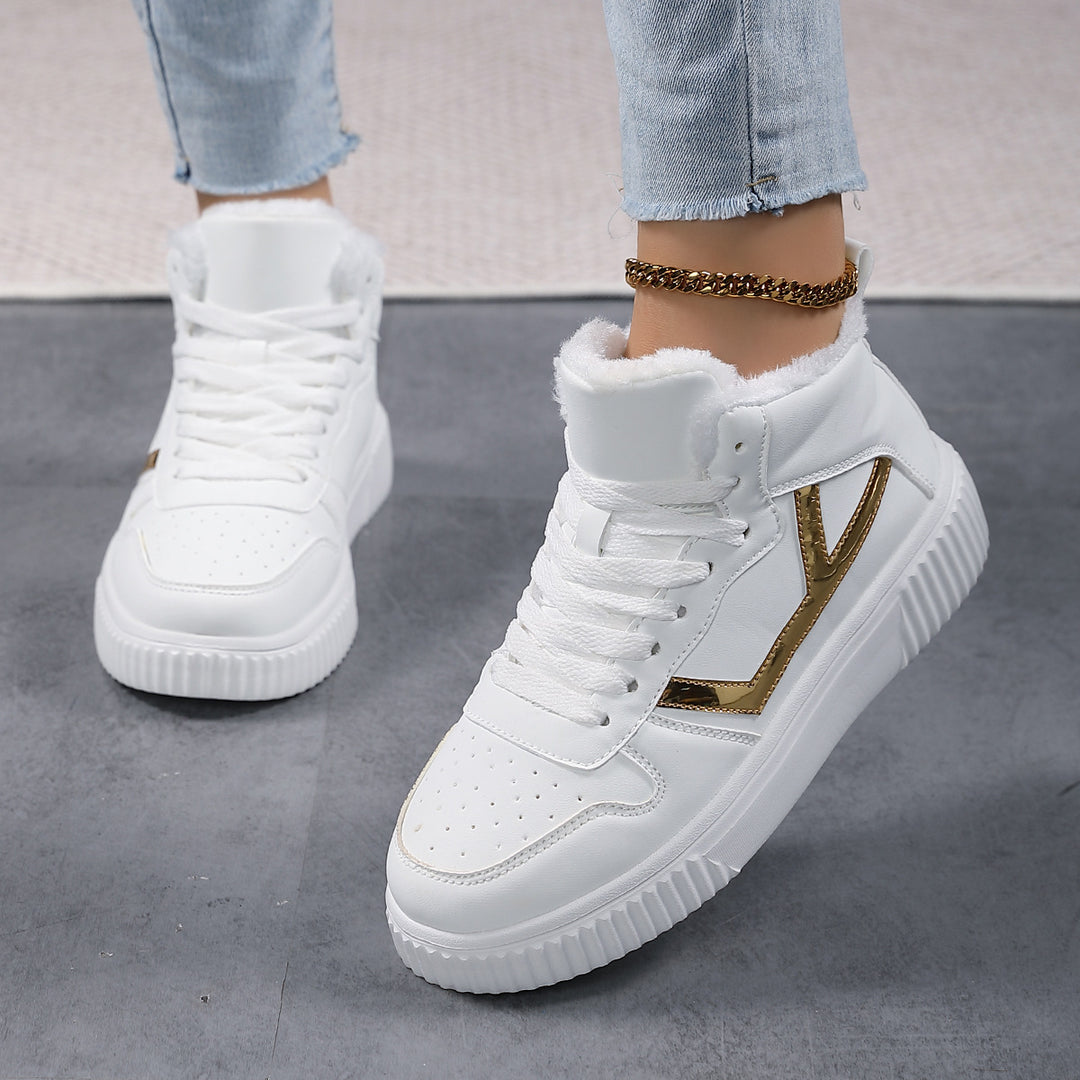 Damen Hohe Sneaker mit warmem Futter und rutschfester Sohle EB