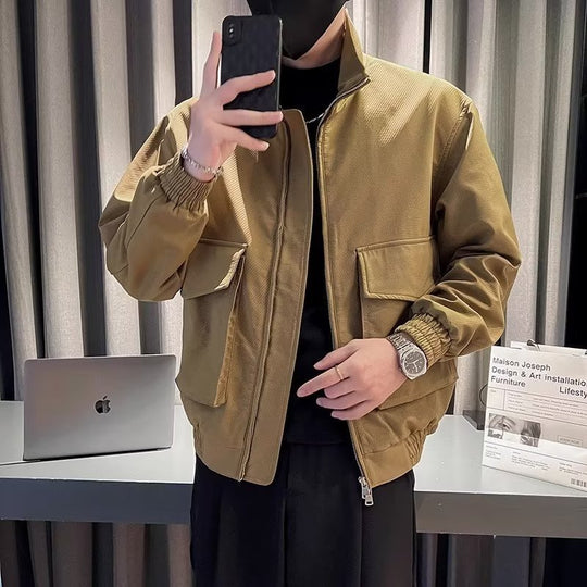 Herren modische Übergangsjacke mit praktischen Taschen und elastischen Bündchen EB