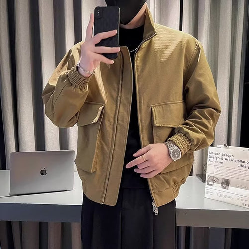 Herren modische Übergangsjacke mit praktischen Taschen und elastischen Bündchen EB