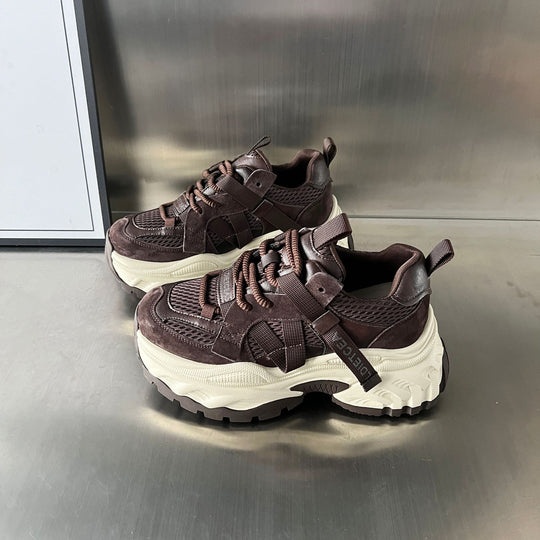 Damen Sportliche Chunky Sneakers mit atmungsaktiver Mesh-Oberfläche und stabiler Sohle EB