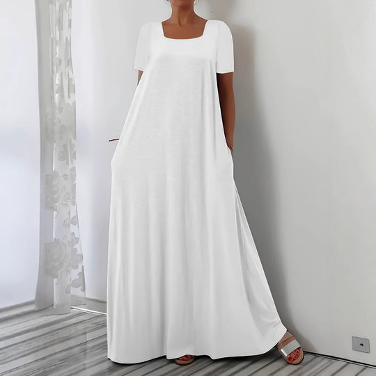 Damen Maxikleid mit weitem Schnitt und praktischen Taschen EB