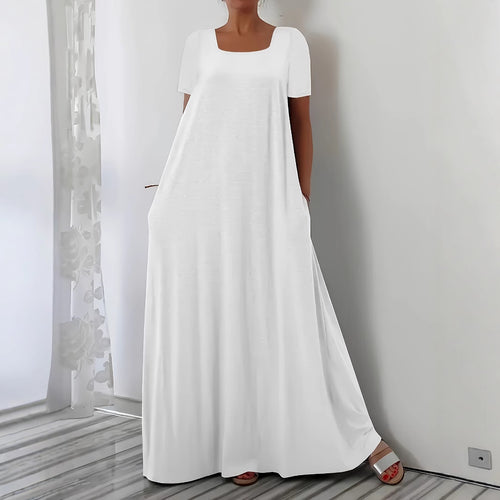 Damen Maxikleid mit weitem Schnitt und praktischen Taschen EB
