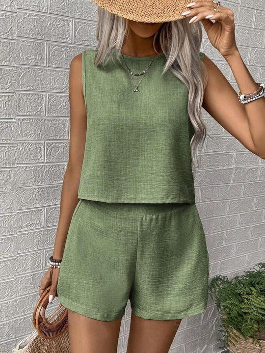 Damen lässiges Sommerliches Twinset aus leichtem Material EB