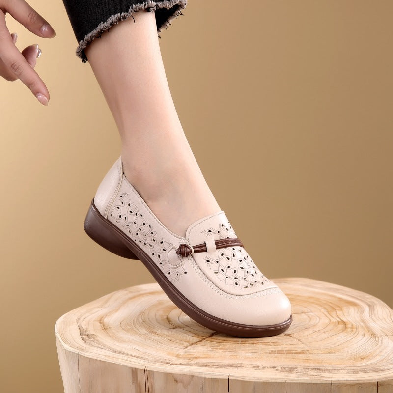Damen Komfortable und modische Ballerinas mit perforiertem Design EB