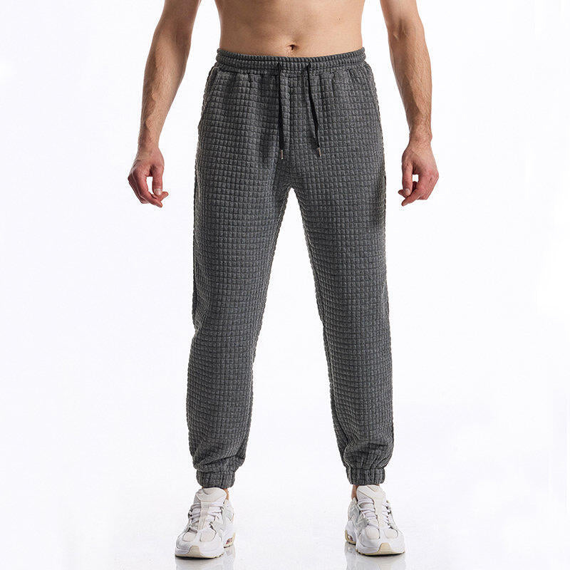 Herren bequeme Freizeithose mit strukturierter Oberfläche und elastischem Bund EB
