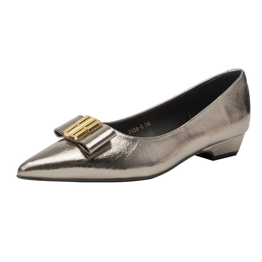 Damen spitze Ballerinas mit elegantem Schmuckdetail EB