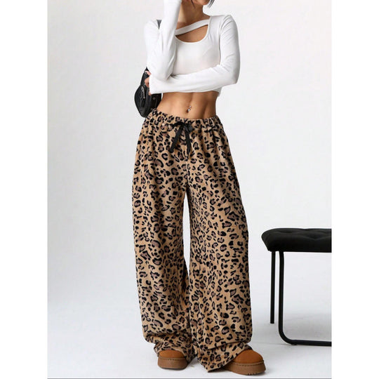 Damen Bequeme Hosen mit Leopardenmuster EB
